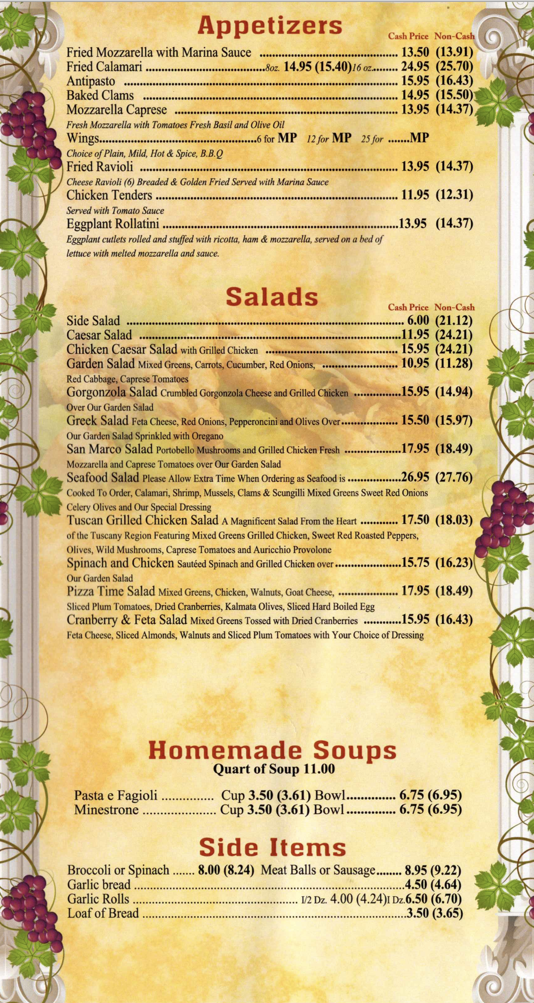 Appetizers, Salads and Soups
