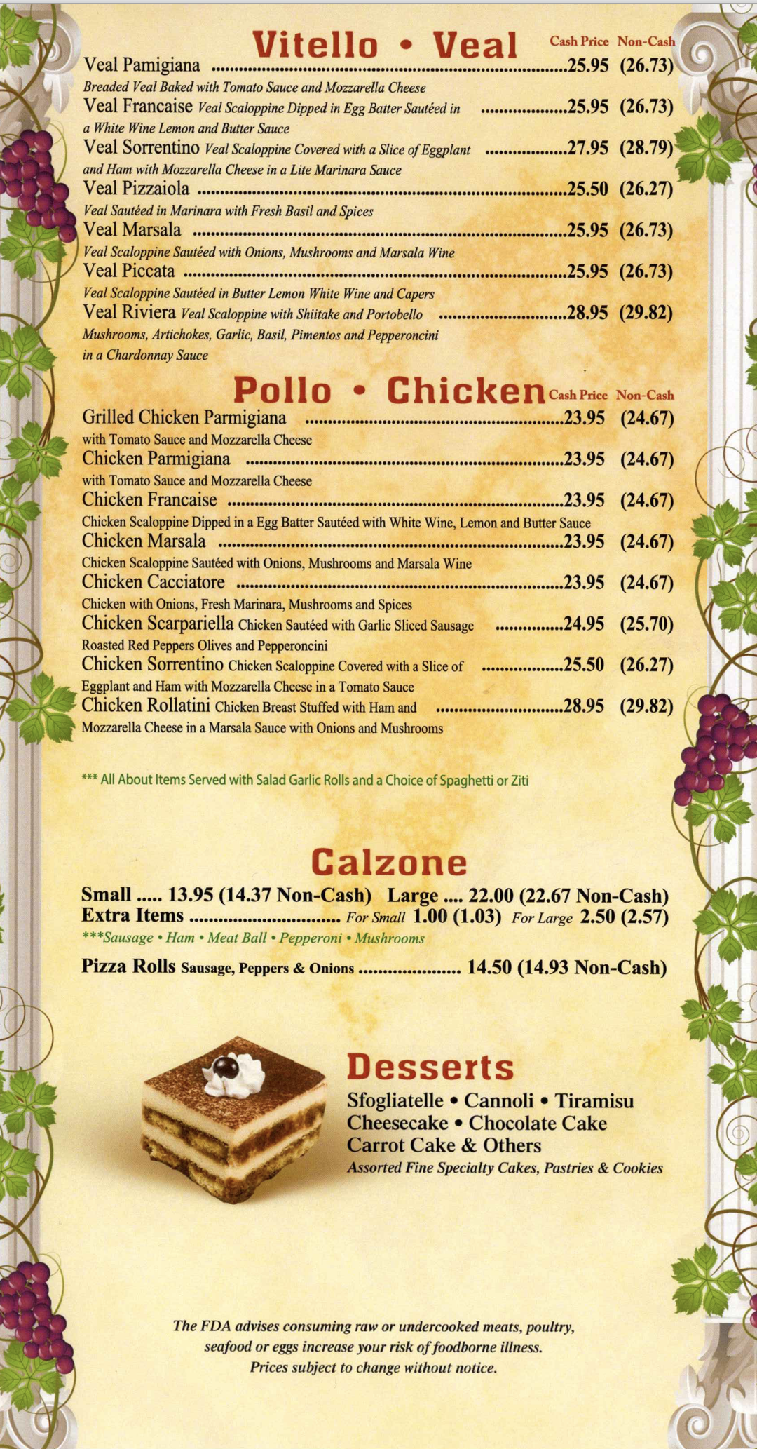 Specialty Pizza and Specialt Sandwiches